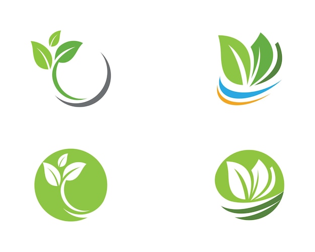 Ecología de las hojas naturaleza Template de logotipo