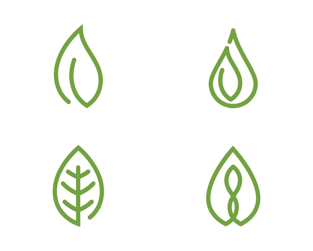 Ecología de las hojas naturaleza Template de logotipo