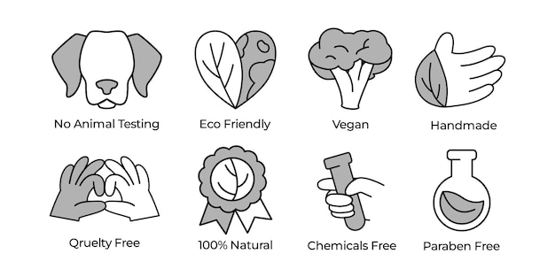 Vector ecología medio ambiente naturaleza vegano hecho a mano sin pruebas en animales crueldad libre de parabenos y productos químicos