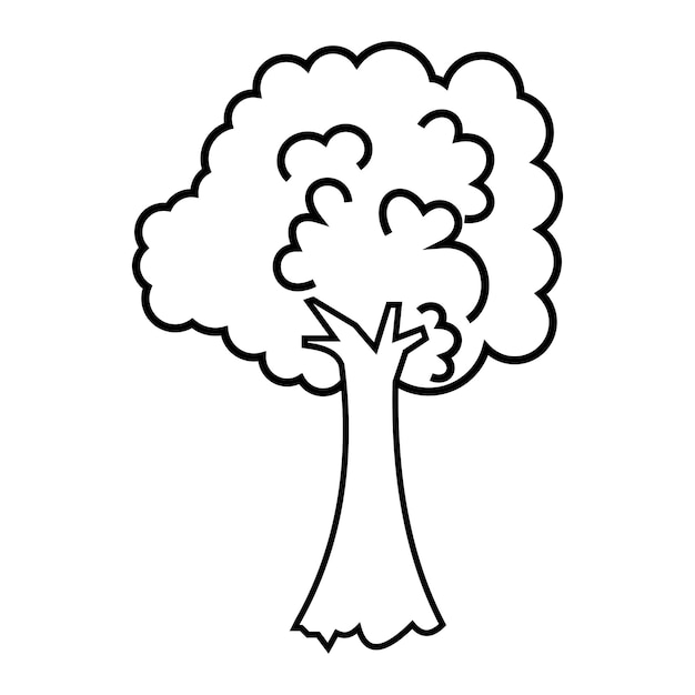 ecología de plantas de árboles aislado icono diseño de ilustración vectorial estilo blanco y negro página de colorear