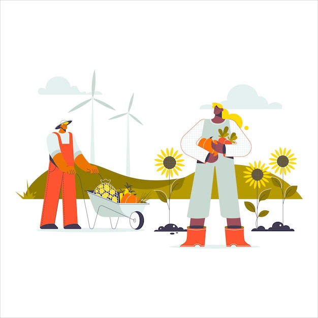 Ecología vectorial creativa Ilustraciones de la naturaleza Estilo plano