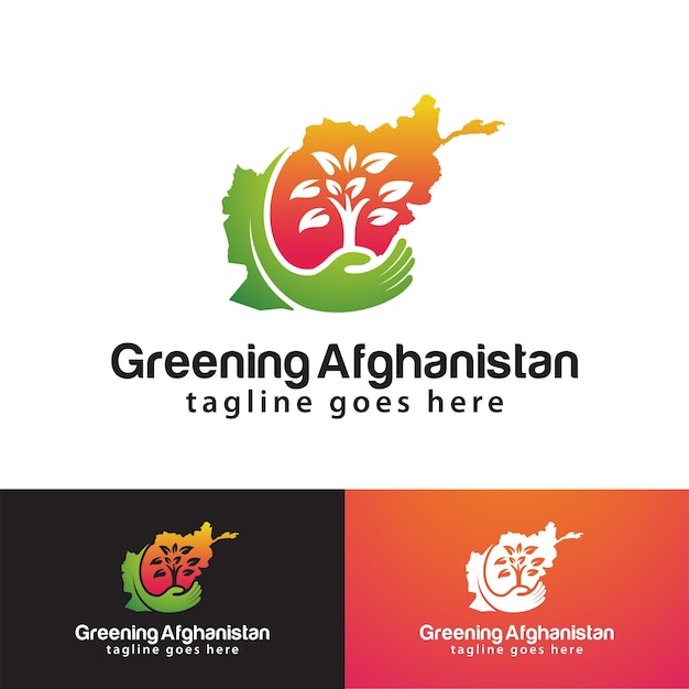 Ecologización de la plantilla de diseño del logotipo de Afganistán