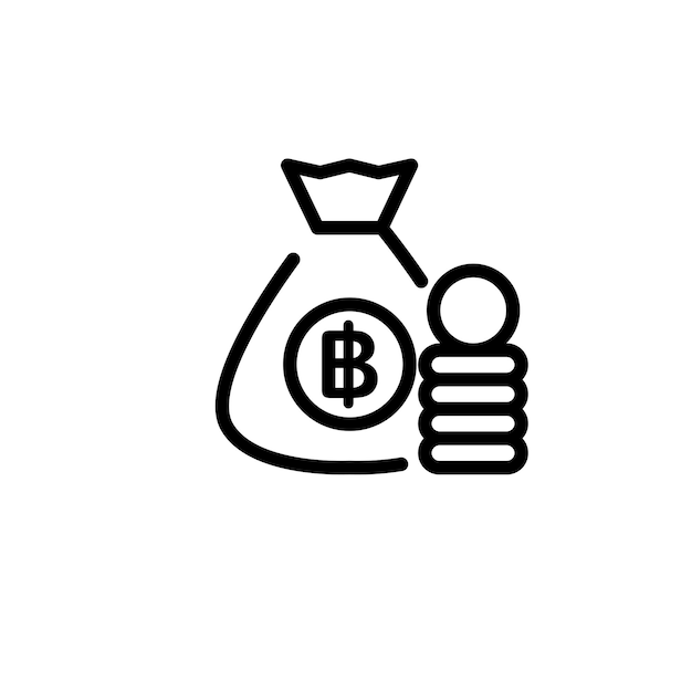 Economía dinero bolsa signo símbolo vector