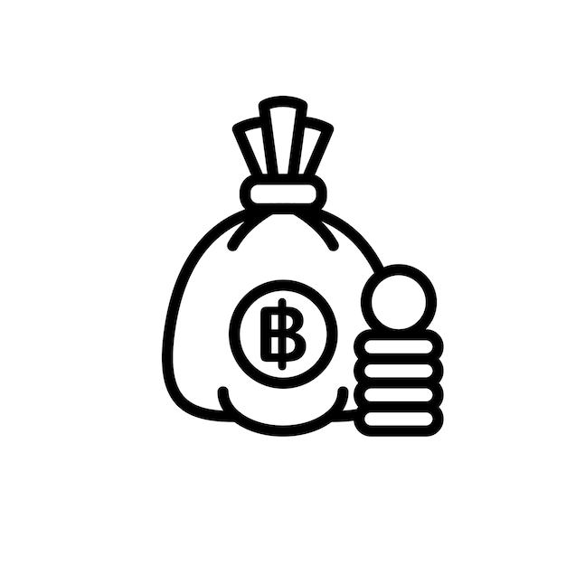 Economía dinero bolsa signo símbolo vector