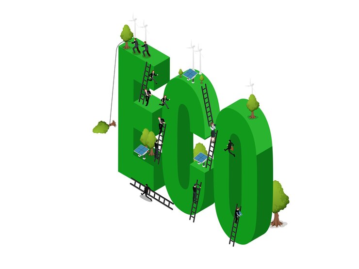 Vector economía empresarial de la energía verde