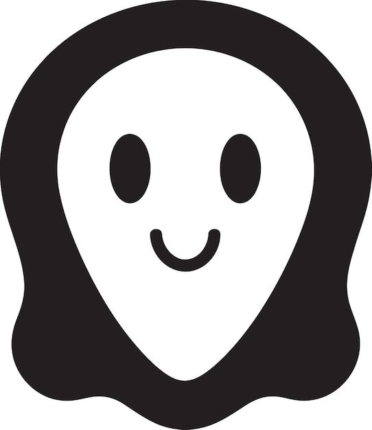 Ectoplasma enigmático Diseño de fantasmas lindos Icono del fantasma negro del espectro susurrador