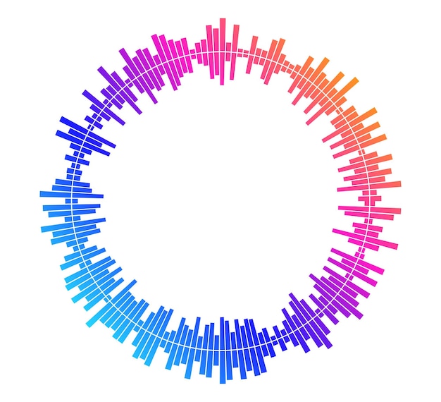 Ecualizador de círculo de color aislado sobre fondo blanco12