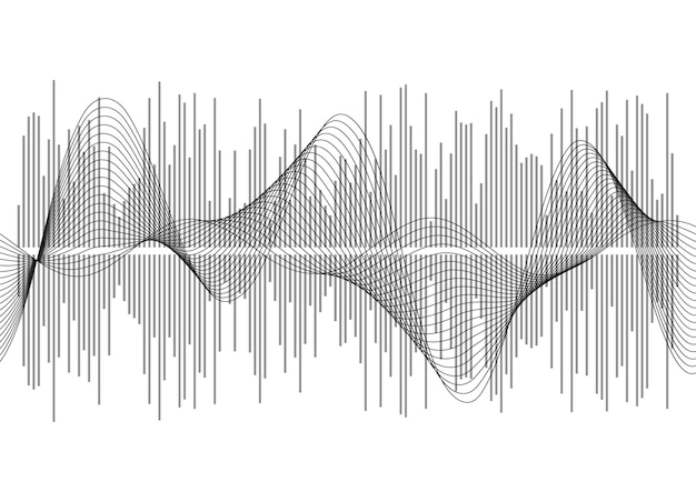 Ecualizador de color aislado sobre fondo blanco Ilustración vectorial Reproductor de música de pulso Logotipo de onda de audio Elemento de diseño vectorial Póster de la señal de visualización de plantilla de onda de sonido Ilustración eps 10
