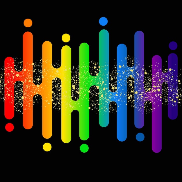 ecualizador de diferentes colores sobre un fondo negro