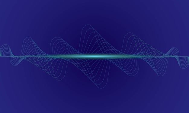 Ecualizador digital azul abstracto, vector de onda de sonido