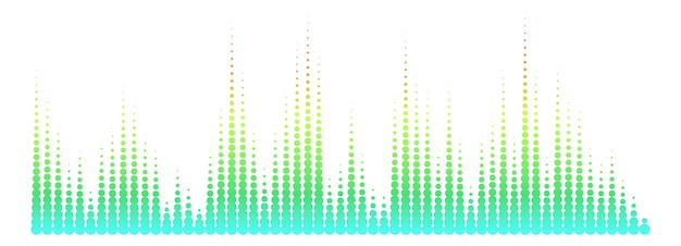 Ecualizador de música de neón verde gráfico de ondas de audio