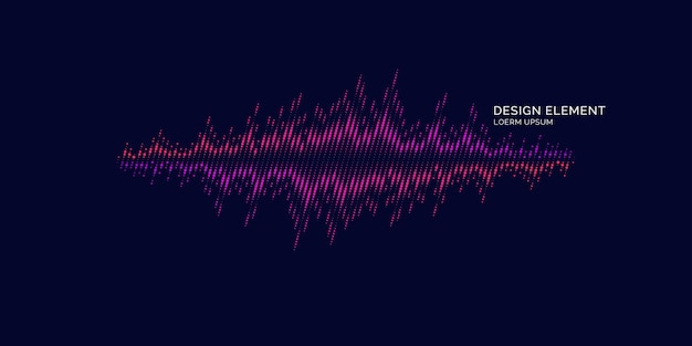 Ecualizador de ondas sonoras. Ilustración de vector moderno sobre fondo oscuro