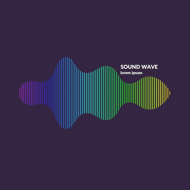 Ecualizador de ondas sonoras. Ilustración de vector moderno sobre fondo oscuro