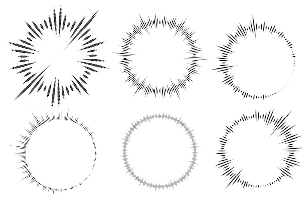 Ecualizador de sonido de música circular Círculo de ondas de audio Radio radial abstracta y símbolo de volumen de voz