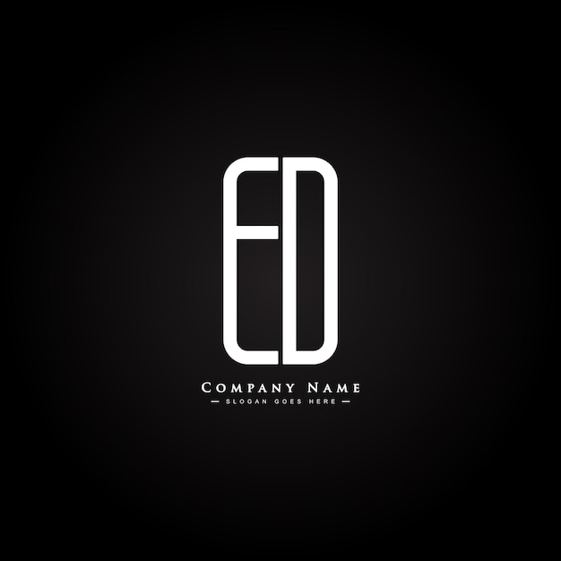 ED Logotipo de la letra inicial Logotipo comercial mínimo para los alfabetos E y D