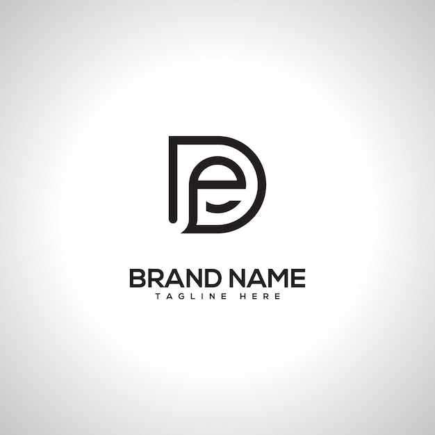 ED Moderno diseño de logotipo de línea de letras única plantilla vectorial inicial