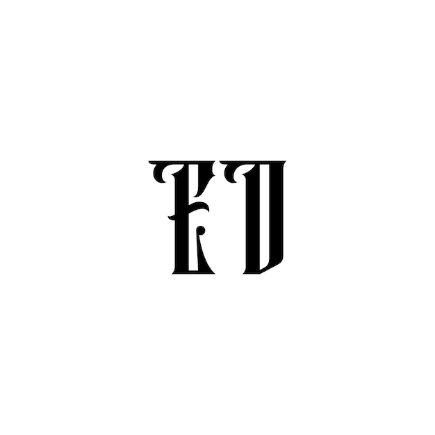 ED monograma logotipo diseño carta texto nombre símbolo monocromo logotipo alfabeto carácter simple logotipo