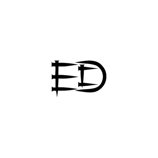 ED monograma logotipo diseño carta texto nombre símbolo monocromo logotipo alfabeto carácter simple logotipo