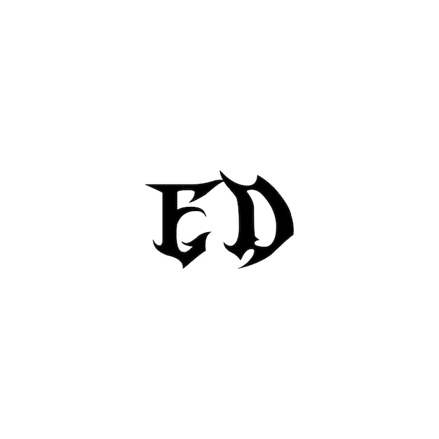ED monograma logotipo diseño carta texto nombre símbolo monocromo logotipo alfabeto carácter simple logotipo