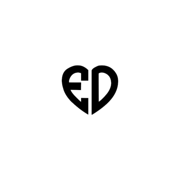 ED monograma logotipo diseño carta texto nombre símbolo monocromo logotipo alfabeto carácter simple logotipo