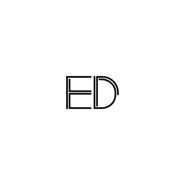 ED monograma logotipo diseño carta texto nombre símbolo monocromo logotipo alfabeto carácter simple logotipo