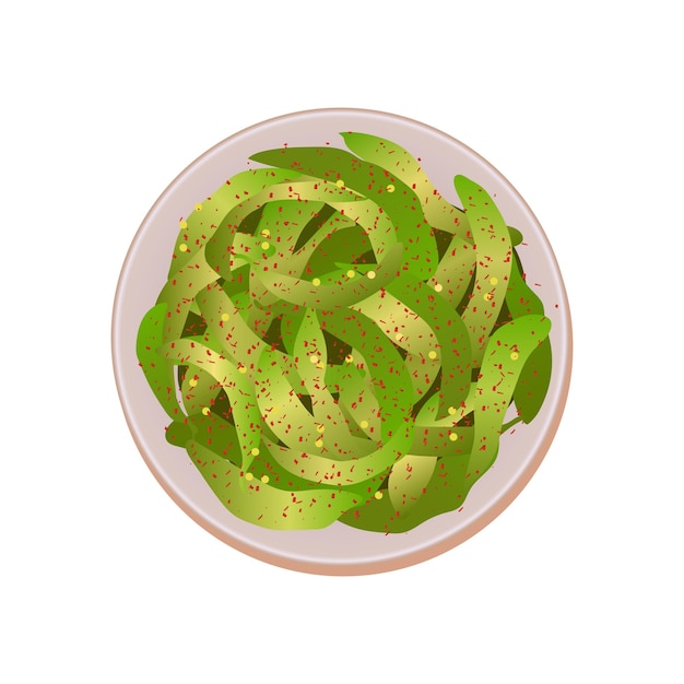 Edamame, comida japonesa, cocina asiática, ilustración vectorial