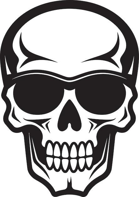 Vector edgy elegance funky monochrome skull art cool couture skullhead en estilo vectorial negro