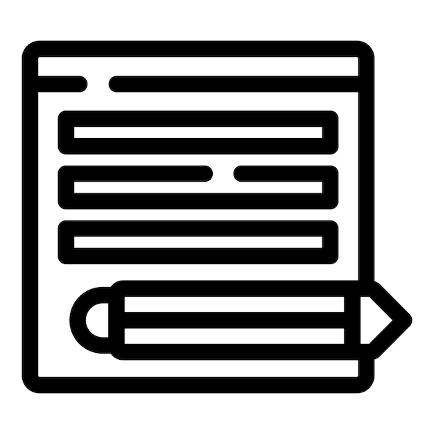 Edición de documentos con lápiz con icono de cursor para diseño web