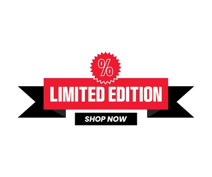 Vector edición limitada de ofertas promocionales de comercio electrónico diseño de símbolo de marketing