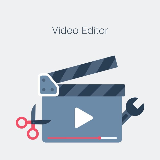 Edición de video Concepto de ilustración plana