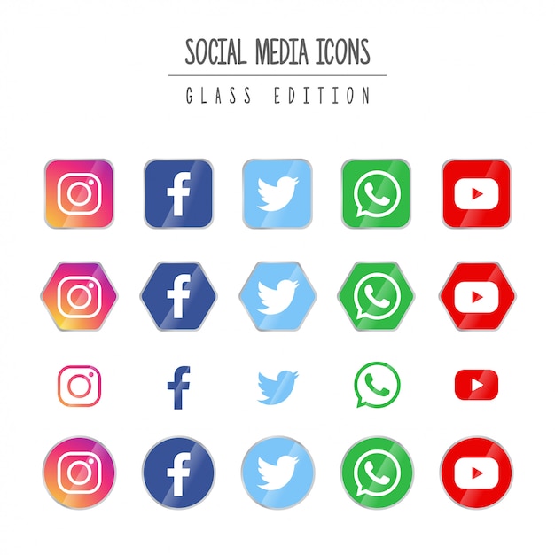 Vector edición de vidrio de redes sociales