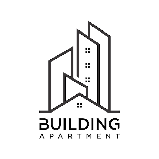 Edificio apartamento logo diseño inspiración fondo aislado