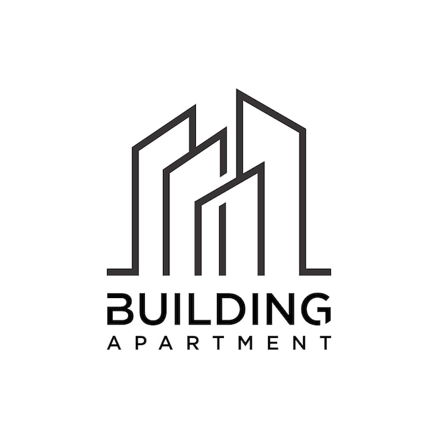 Edificio apartamento logo diseño inspiración fondo aislado