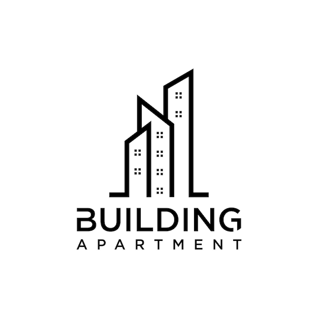 Edificio apartamento logo diseño inspiración fondo aislado