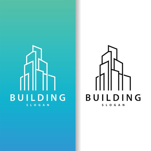 Edificio de bienes raíces construcción de apartamentos logotipo elegante premium rústico diseño vectorial de monograma