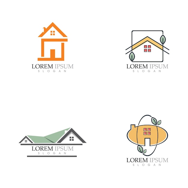 Edificio casa logo y símbolo diseño vector
