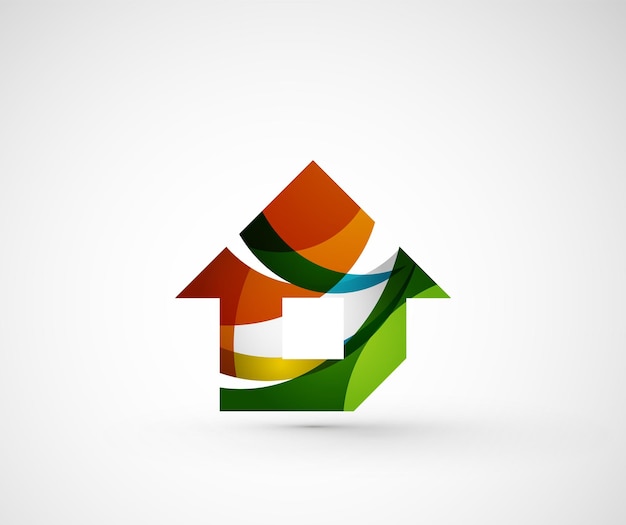 Edificio de casa de logotipo de empresa geométrica abstracta