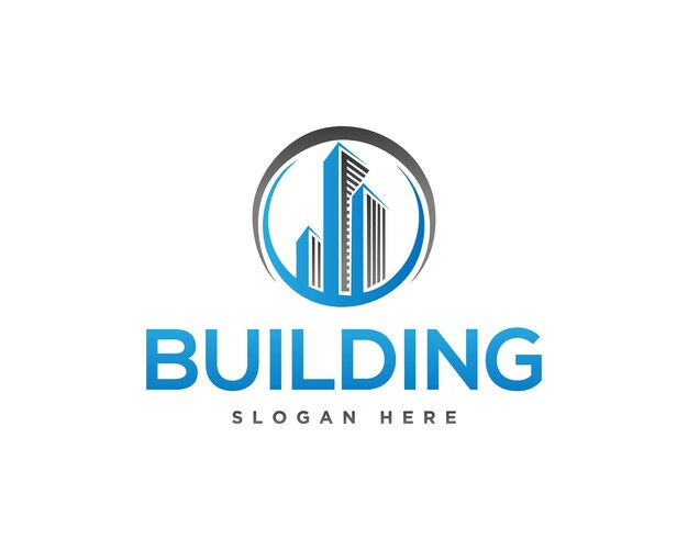 Edificio de la ciudad de bienes raíces plantilla de vector de inspiración de diseño de logotipo abstracto