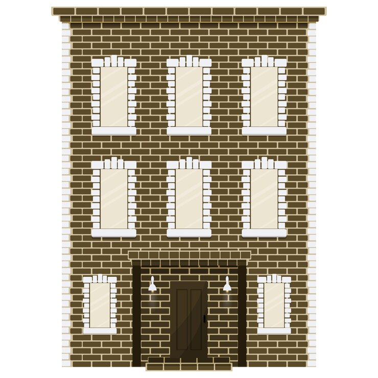 Vector edificio de la ciudad de ladrillo