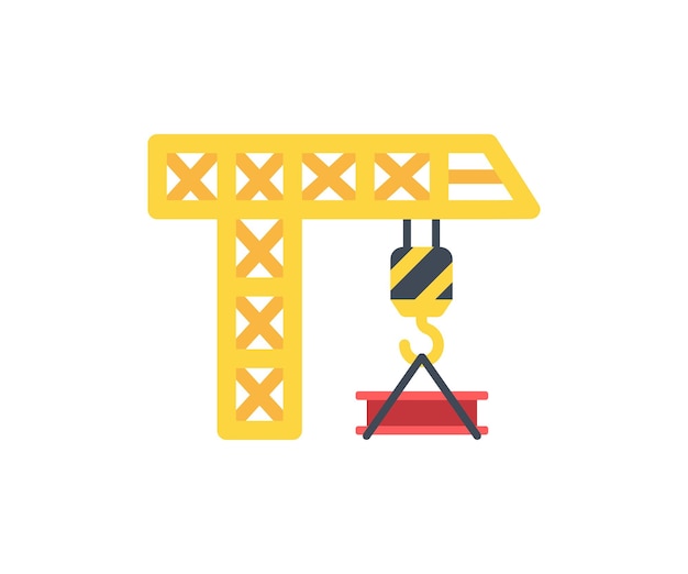 Edificio Construcción Vector Emoticon Aislado Construcción Grúa Icono