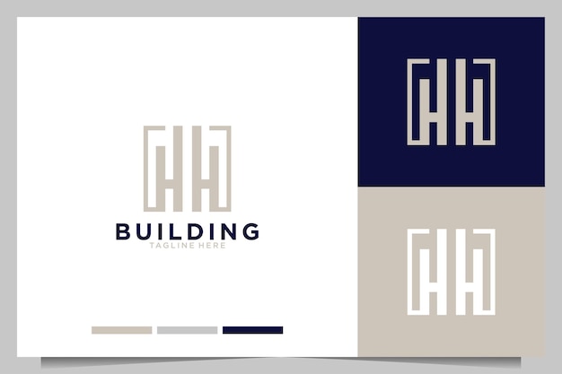 Edificio con diseño de logotipo letra h