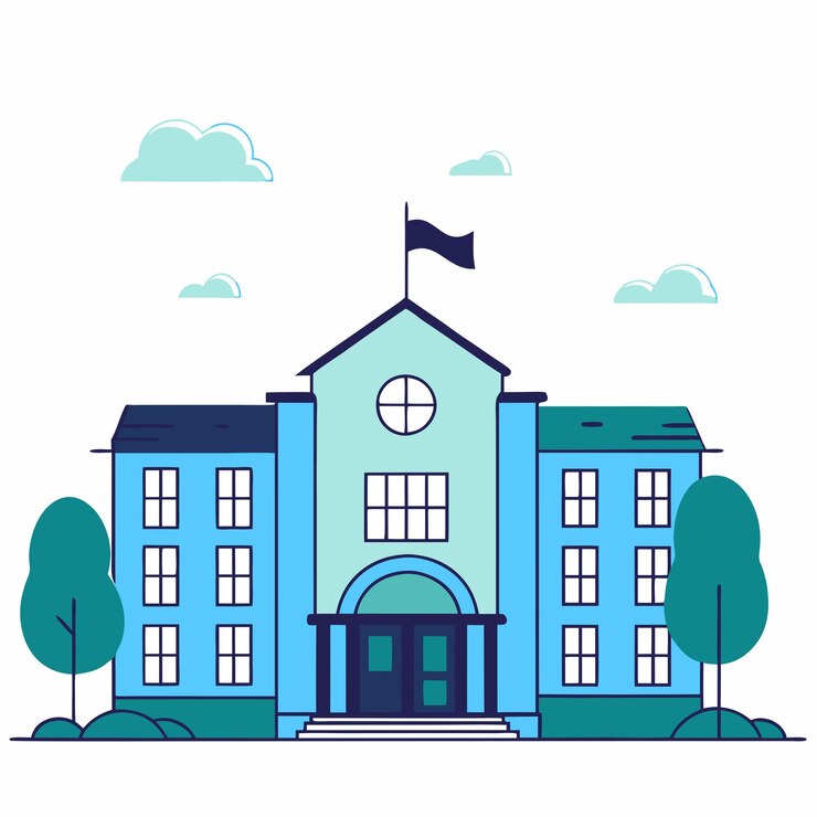 Vector edificio de la escuela icona minimalista silueta negra
