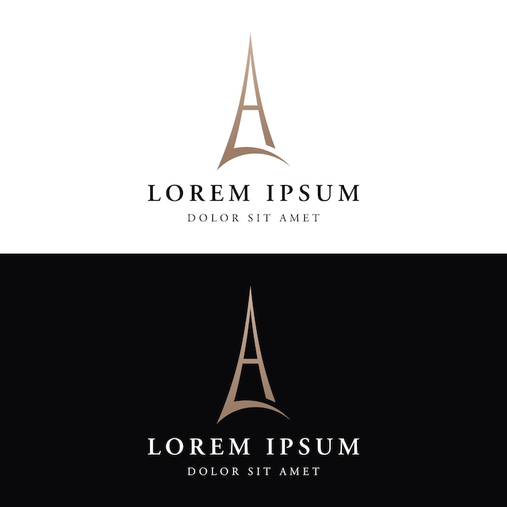 Vector edificio francés de la torre eiffel y torre alta diseño del logotipo con ilustración vectorial editable