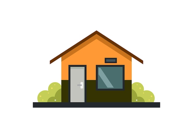 Edificio de guardia de seguridad con techo puntiagudo Ilustración plana simple