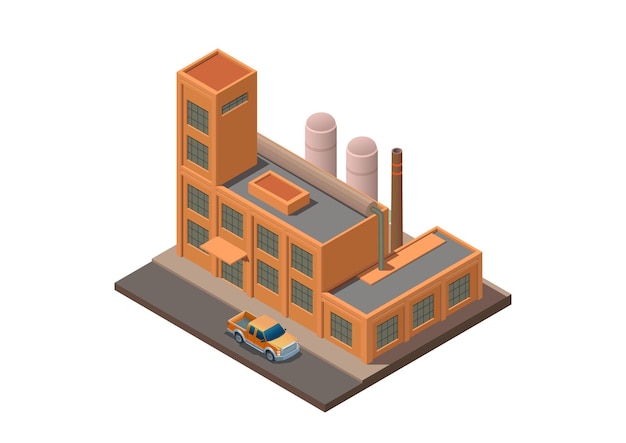 Edificio industrial isométrico