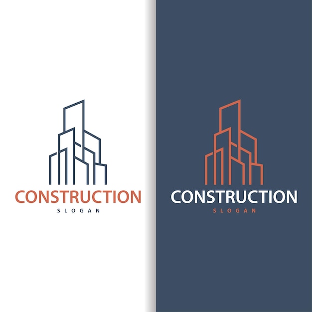 Edificio Inmobiliario Edificio de Apartamentos Logotipo de construcción Diseño vectorial de monograma rústico elegante premium