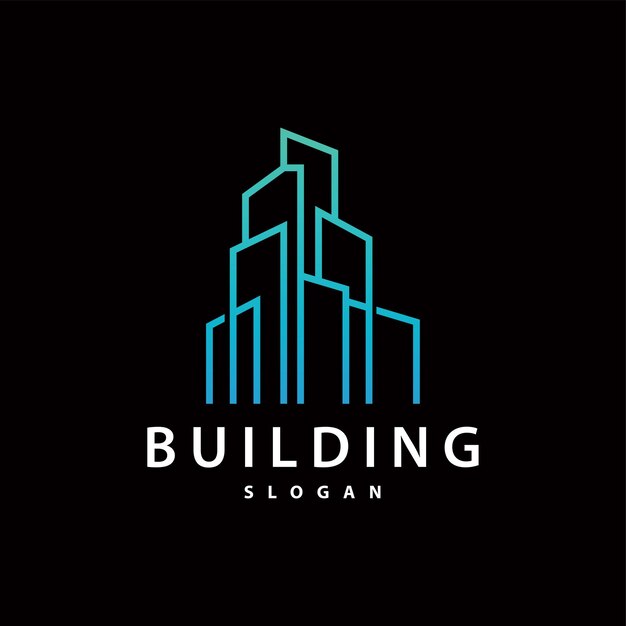 Edificio Inmobiliario Edificio de Apartamentos Logotipo de construcción Diseño vectorial de monograma rústico elegante premium