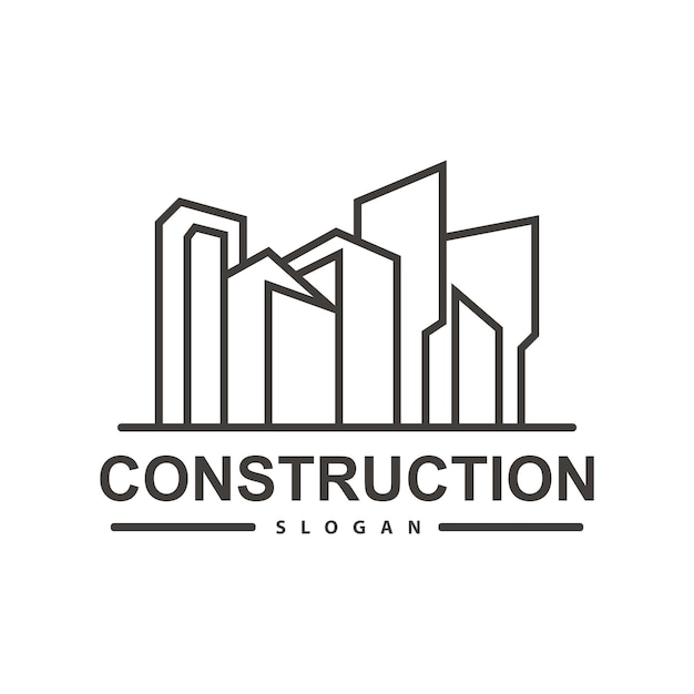 Edificio Inmobiliario Edificio de Apartamentos Logotipo de construcción Diseño vectorial de monograma rústico elegante premium