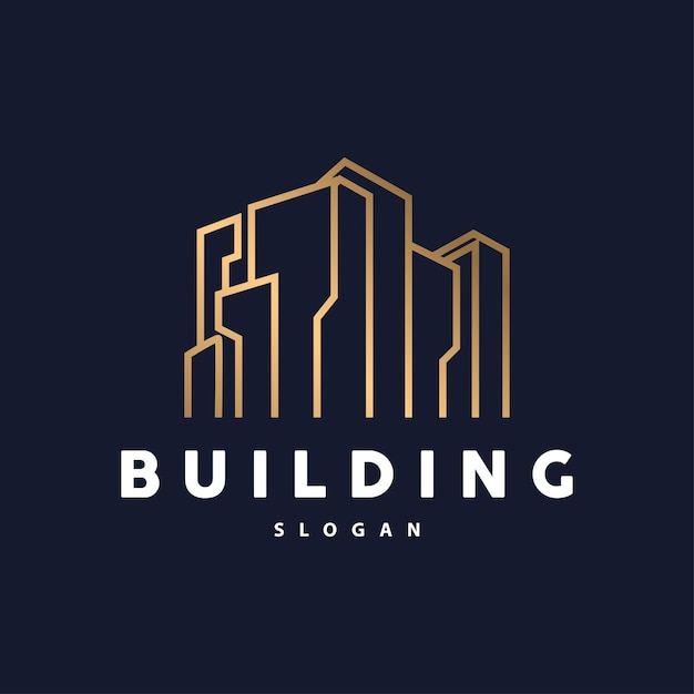 Edificio Inmobiliario Edificio de Apartamentos Logotipo de construcción Diseño vectorial de monograma rústico elegante premium