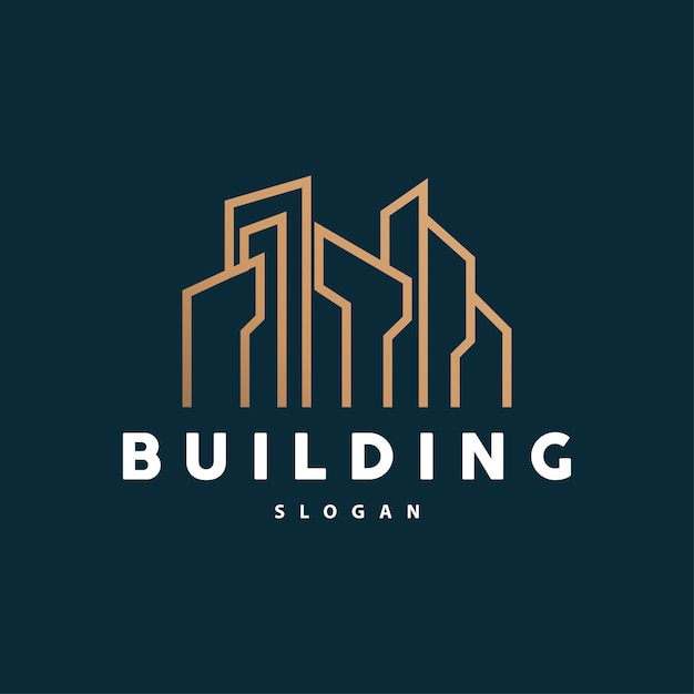 Edificio Inmobiliario Edificio de Apartamentos Logotipo de construcción Diseño vectorial de monograma rústico elegante premium